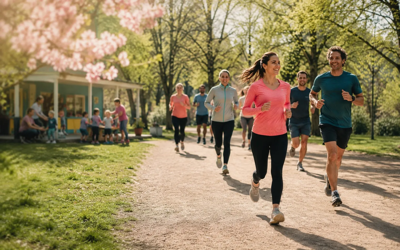Laufgruppe unterwegs für ein soziales Projekt